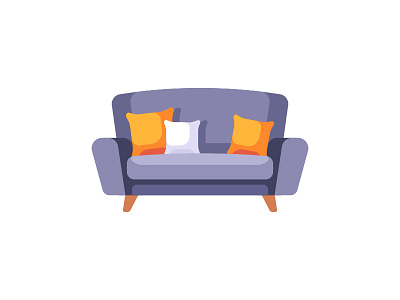 Sofa armchair daily design flat furniture icon illustration sofa vector