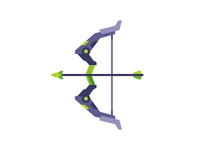 Bow archery. weapon arrow bow cyberpunk daily design flat icon illustration sci-fi vector