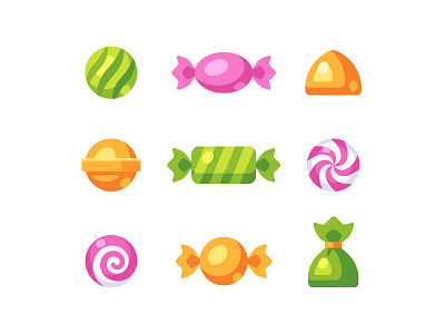 Candies candy daily design dessert flat icon illustration sweet vector