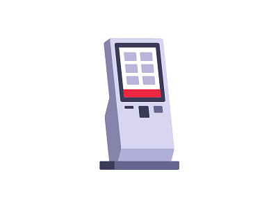 Kiosk daily flat design icon illustration kiosk terminal vector