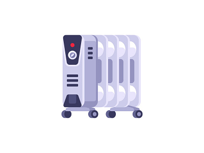 Heater daily electric heater flat design icon illustration vector