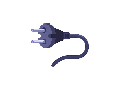 Power plug daily design electric flat icon illustration power plug vector
