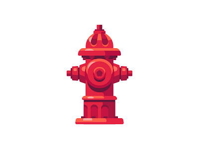Fire hydrant daily design fire hydrant flat icon illustration vector