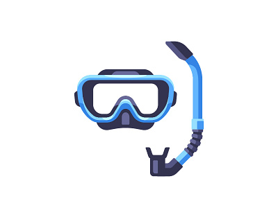 Snorkel daily design diving equipment flat icon illustration mask scuba snorkel swimming vector