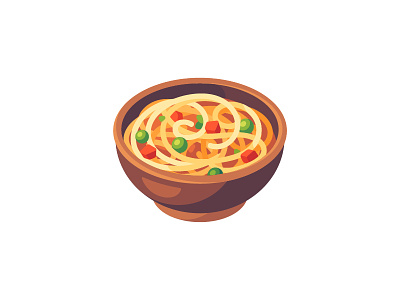 Noodles daily design flat food icon illustration noodles pasta vector