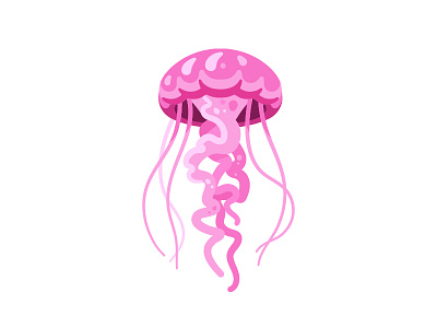 Jellyfish daily design flat icon illustration jellyfish vector
