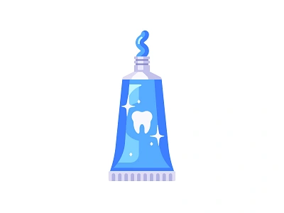 Toothpaste daily design flat icon illustration toothpaste tube vector