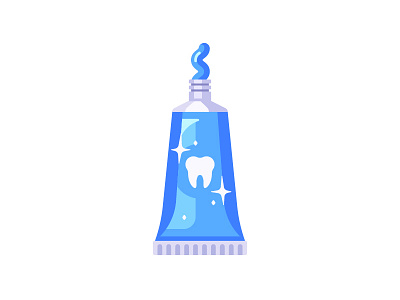 Toothpaste daily design flat icon illustration toothpaste tube vector