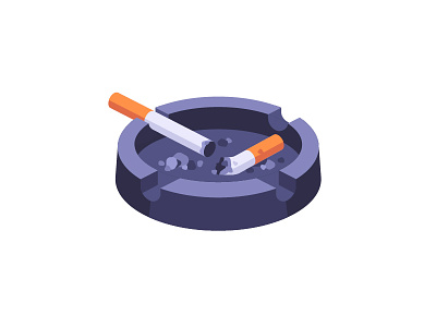 Ashtray ashtray cigarette daily design flat icon illustration smoking vector