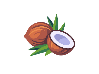 Coconut coconut daily design flat icon illustration vector