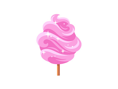 Cotton candy cotton candy daily design flat icon illustration vector