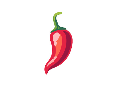 Chili pepper daily design flat icon illustration red hot chili pepper vector