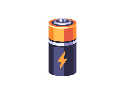 Battery battery daily design electric flat icon illustration vector