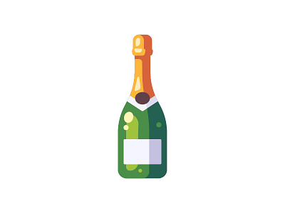 Champagne champagne bottle daily design flat icon illustration vector