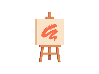 Easel daily design easel flat icon illustration painting vector