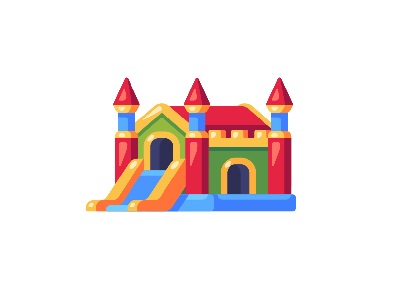 Bouncy castle bouncy castle daily design flat icon illustration playground vector