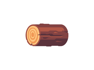 Wood daily design flat icon illustration vector wood log