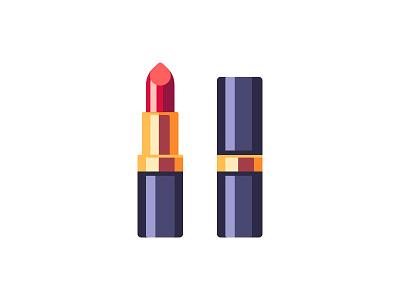 Lipstick daily design flat icon illustration lipstickchopstick vector