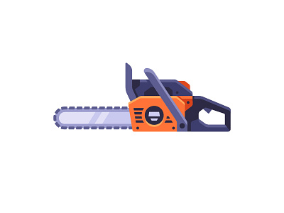 Chainsaw chainsaw daily design flat icon illustration saw vector