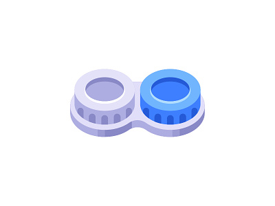 Contact lenses box contact lenses daily design flat icon illustration vector