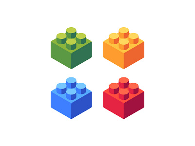 Plastic blocks daily design flat icon illustration lego plastic blocks toy vector