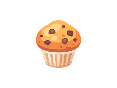 Muffin daily design flat icon illustration muffin vector