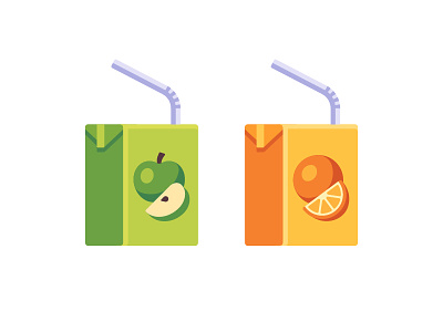 Juice apple daily design flat icon illustration juice orange vector
