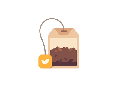 Tea bag daily design flat icon illustration tea bag vector