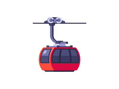 Cable car cable car daily design flat icon illustration vector