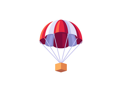 Parachute daily design flat icon illustration parachute vector