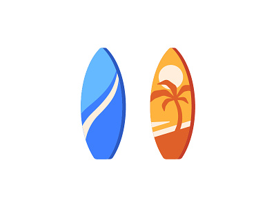 Surfboards daily design flat icon illustration surfboard surfing vector