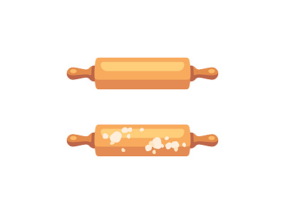 Rolling pin baking cooking daily design flat icon illustration rolling pin vector