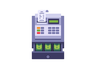Cash register cash register daily design flat icon illustration vector