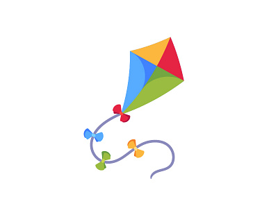 Kite daily design flat icon illustration kite vector