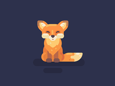 Little fox animal baby cartoon character cute design flat fox foxie illustration vector wild