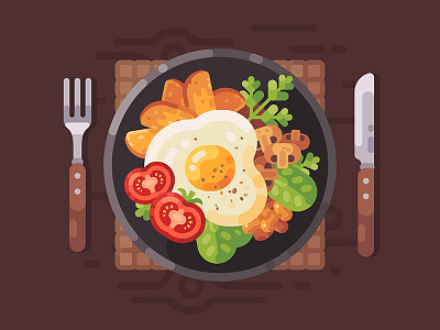 Breakfast breakfast cafe design flat food illustration restaurant vector
