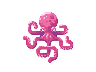 Octopus animal creature deep design flat illustration kraken ocean octopus sea tentacle vector