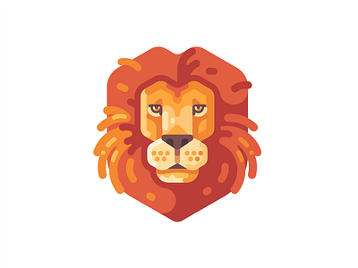 Lion animal design flat icon illustration king lion vector wild