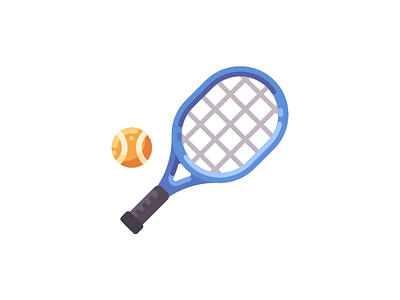 Tennis racket ball design flat game icon illustration sport tennis vector