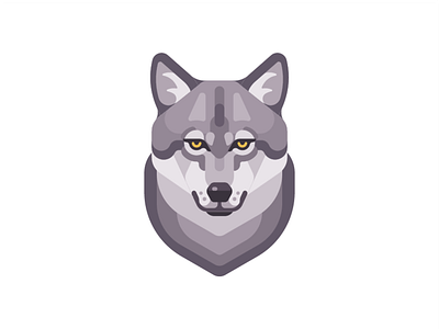 Wolf animal cartoon character design flat icon illustration vector wolf