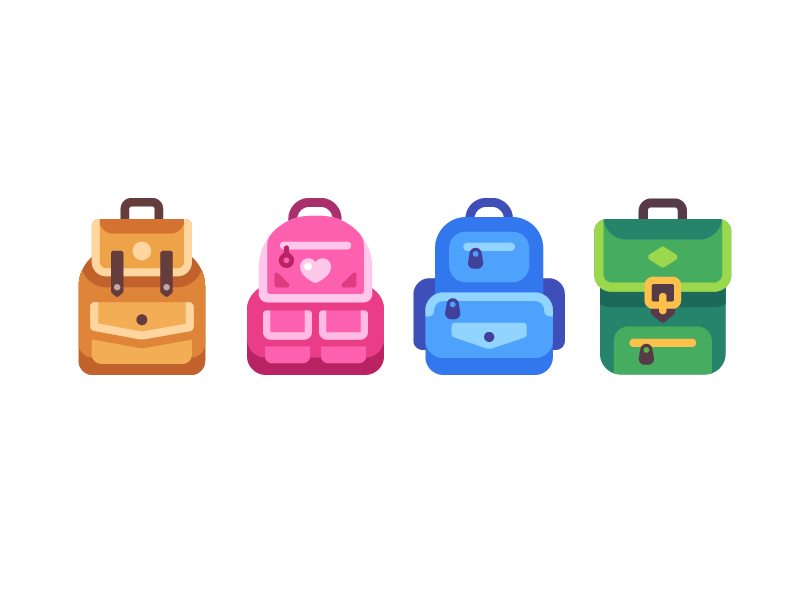 Colored School bag vector 03 free download