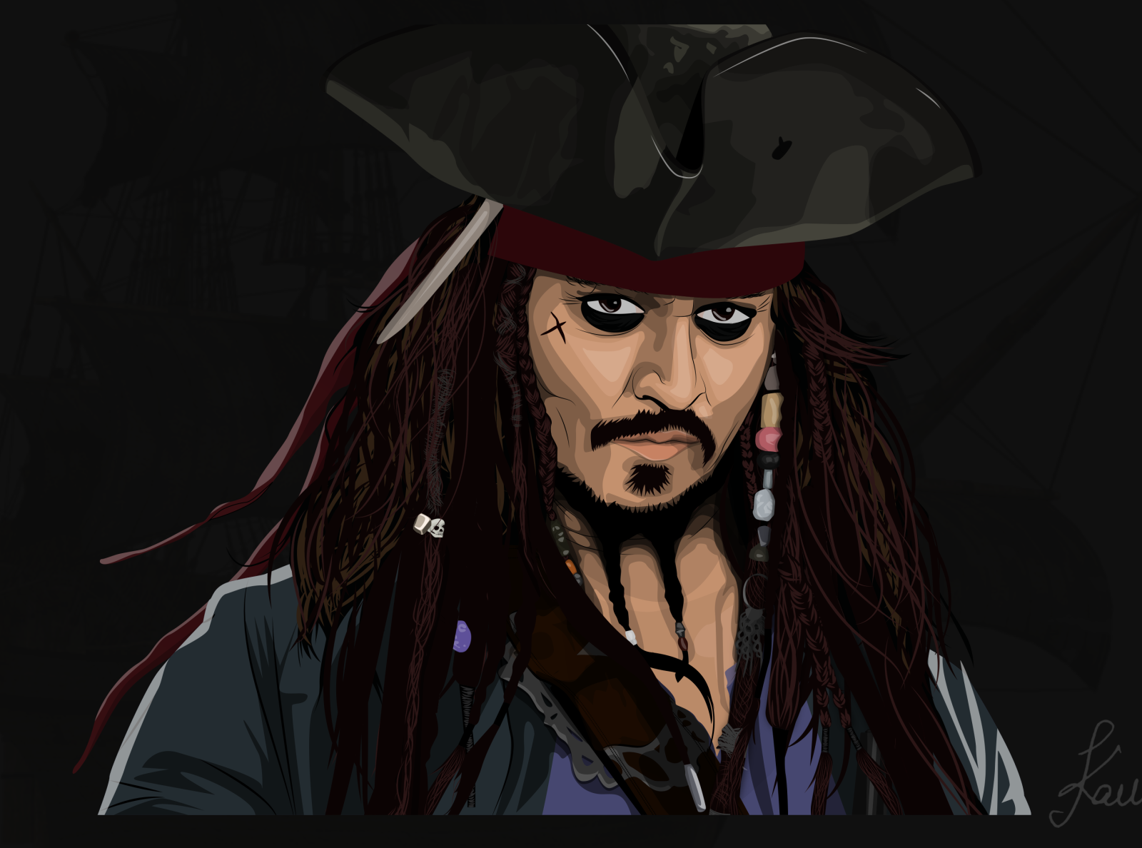 Captain Jack Sparrow Vector Art by Kawshik Ghosh on Dribbble