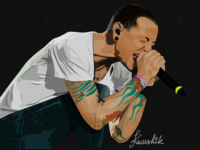 Chester Bennington Vector Portrait by Kawshik Ghosh on Dribbble