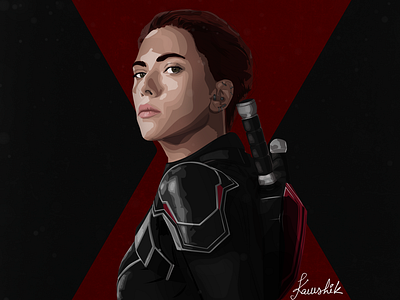 Black Widow Vector Portrait