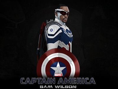 Sam Wilson aka Captain America Vector Portrait