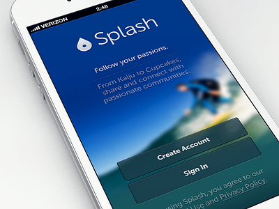 Splash Sign In Screen ios iphone log in sign in splash