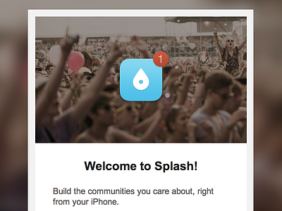 Welcome Email for Splash