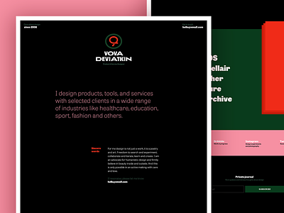 vova9.com design desktop green home portfolio red typography web website works