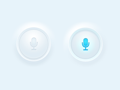 Microphone button (animated) blue button clear microphone photoshop practice ui white