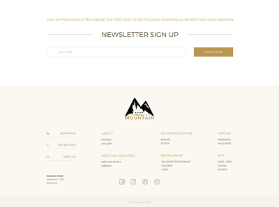 Newsletter Sign Up & Footer design footer hotel logo premium ui ux website